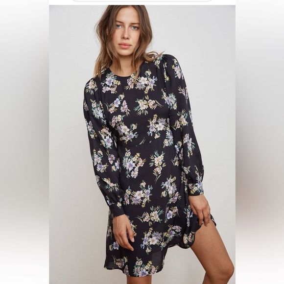 Velvet by graham and Spencer Winola Floral Printed Challis dress size medium - Picture 2 of 11